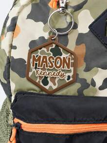 Checkered Backpack Tag, Backpack Name Keychain, 3D Backpack Name Tag, DIY Customizable Name & Date Keychain, Gift For Halloween And Christmas - Multicolor - View 9