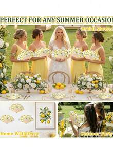 1/3/9/15/16/20/24/30/36/40pcs Spanish Lemon Pattern Folding Fans, Lemon Foldable Fans Summer Capri Style Paper Hand Fans, Spanish Lemon Cooling Decorative Handheld Fans, Suitable For Parties, Dance Performances, Travel, Birthday Gifts - Multiple Styles - View 7