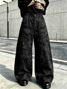 Quần dài túi hộp thể thao thời trang casual nam dã ngoại xuân/thu họa tiết rằn ri màu đen - màu đen - Xem 1
