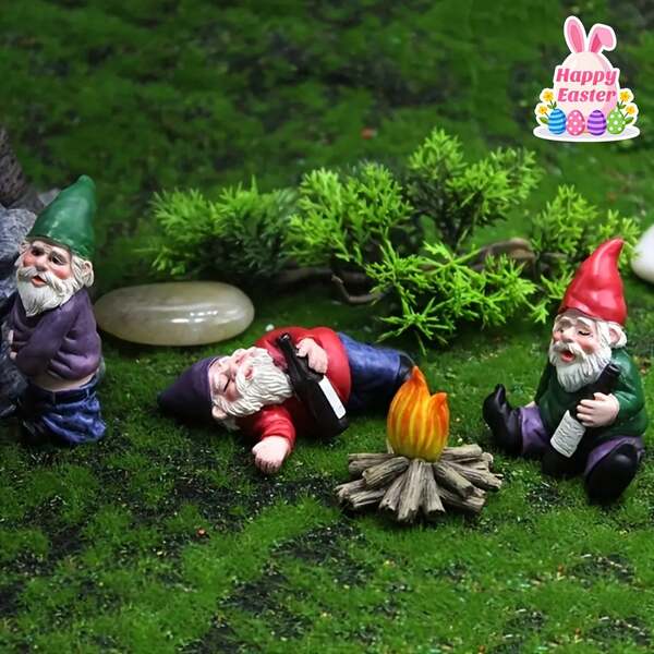 Figur Miniatur Kurcaci Mabuk dari Resin, Dekorasi Miniatur Roh Mabuk yang Lucu, Dekorasi Terarium Lumut Lanskap Mikro, Aksesori Taman Peri DIY yang Menggemaskan, Cocok untuk Pot Bunga dan Pajangan Meja, Hadiah Buatan Tangan Kreatif untuk Rumah