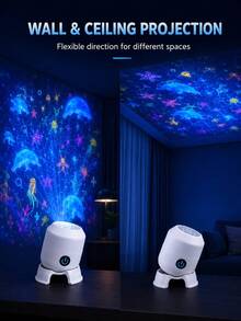 Type-C USB Marine Animal Night Light, Rainbow Rotating Lamp For Cozy Room Vibes - Multi-color light - View 10