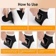 Portable Foot Heating Massage Pad With Smart Timer, 3 Temperature Levels And 3 Massage Modes, USB Rechargeable Body Massager With LCD Digital Display, Perfect Gift For Parents And Friends - Multicolor - View 9