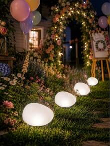 1個太陽能鵝卵石造型燈 IP44防水戶外太陽能石燈 白色暖光 RGB變色景觀燈 自動充電裝飾岩石燈 適用於花園別墅庭院小徑婚禮節日派對裝飾 - 多色 - 查看 7