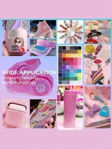 60,000pcs 60-Color Resin Jelly Rhinestone Set, 3mm Flat Back Multi-Color Diamond Flat Back Gemstones, Complete DIY Rhinestone Decoration Set With Pickup Tool, Suitable For Nail Art, Tumblers, Water Bottles, Phone Cases, High Heels, Hats, Handmade Crafts - Multicolor - View 7