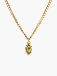 Vandermere 1pc 18K Gold Plated Stainless Steel Cubic Zirconia Pendant Necklace, Suitable For Women Everyday And Wedding Wear Gift - Pendant Necklace - View 12