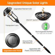 4pcs Solar Outdoor Lights - LED Solar Torch Lights With Flickering Flame, Solar Lawn Lights, Solar Pathway Decorative Lights, Suitable For Garden Decoration Upgraded Pathway Lighting Outdoor Decorative Lights, Used For Outdoor Yard Patio Lawn Torch - One Size Fits All - View 4