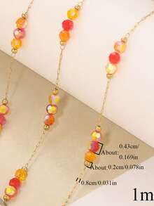 1m Stainless Steel 18K Gold Plated "Charm Color" Red Crystal Bead Necklace And Bracelet DIY Jewelry Making Kit - Chain - View 13