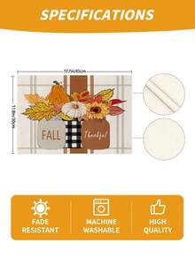Autumn Harvest Festival Vase Sunflower Maple Leaf Heat-Insulated Placemats, Hello Autumn Thanksgiving Linen Placemats, Dirt-Resistant Placemats, Suitable For Home Dining Room And Restaurant, Table Decor, Home Supplies 4pcs/6pcs/18pcs - Multicolor - View 3