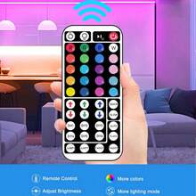 شريط إضاءة LED RGB بطول 100 قدم إضافي، إضاءة غرفة نوم ذكية مع جهاز تحكم عن بعد ب- 44 مفتاح وطاقة USB، مناسب لغرفة النوم وغرفة المعيشة والمطبخ والحفلات والزفاف وديكور المنزل وديكور غرفة الألعاب وزينة الهالوين والكريسماس - ميني-44K-B - مشاهدة 10