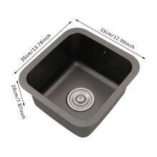 YUNRUX Kitchen Sink With Faucet, Modern Sink, Single-Bowl Sink - 黑色 - 查看 2