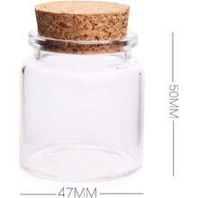 2個 50ml 空透明玻璃瓶附軟木塞，訊息許願瓶，小型收納容器 - 無色 - 查看 8