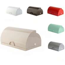 Arch 翻蓋式塑膠麵包收納盒（可搭配食物夾），大容量可存放吐司與糕點，適合存放烘焙麵包與早餐，隨機出貨顏色 - 隨機顏色 - 查看 6