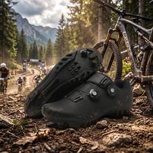 Sepatu Sepeda Gunung Profesional Pria, Sepatu Off-Road Trail, Sepatu Bersepeda Peredam Guncangan, Sepatu Bersepeda MTB, Sepatu Bersepeda - Hitam - View 2