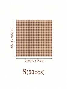 200/100/50 Blatt braunes kariertes fettabweisendes Wachspapier, geeignet zum Backen, Picknick, Brotkorb-Auskleidung, Sandwich, Kekse, Brot, Burger, ölresistente Verpackung - Verschiedenfarbig - Übersicht 12