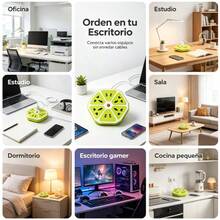 Regleta decorativa, multicontacto portátil con puertos de carga USB, sin necesidad de adaptadores adicionales, control de energía centralizado, material resistente al calor para uso diario - Tipo de Enchufe A USA (110-127V) - Ver 5