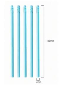 1組10支HB無木鉛筆，內建橡皮擦，樹脂三角筆桿，無鉛石墨鉛筆，書寫順滑，學校辦公繪圖用品 - 1套10支 - 查看 10
