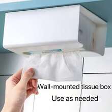 1 buah Tempat Tisu Dapur Kreatif yang Dipasang di Dinding, Kotak Tisu Tanpa Pengeboran, Rak Penyimpanan Kertas Toilet Kamar Mandi Rumah, Cocok untuk Ruang Tamu, Kamar Mandi, dan Berbagai Suasana, Aksesori Kamar Mandi Sederhana dan Praktis, Organizer Penyimpanan Kamar Mandi Dekoratif dan Multifungsi - MultiWarna - View 8