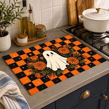 1 pieza Alfombrilla de drenaje de cocina de barro de diatomeas con patrón de fantasma de Halloween, alfombrilla absorbente de secado rápido y antideslizante para cafetera y secado de platos, adecuada para encimera de cocina y decoración del hogar festiva - Multicolor - Ver 4