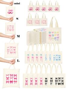 5/10pcs Mini/S/M/L Size Reusable Cute Rabbit Bow Heart Pattern Canvas Gift Bags Party Favor Bags Set, Birthday Party Kids Theme Party Gift Bags Baby Shower Back To School Graduation Party Theme Party Thanksgiving Christmas Anniversary Party Gift Packaging Bags Essential - View 7