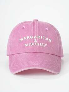 1件刺繡 MARGARITAS 水洗棒球帽，透氣可調節高爾夫遮陽帽，適合女性，夏季時尚彎帽簷遮陽帽，適合男性，Y2K情侶遮陽帽，四季戶外通用 - 棒球帽 - 查看 13
