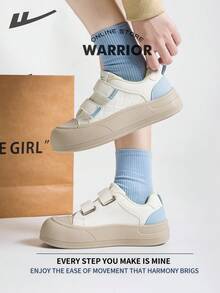 Warrior Women's Board ShoesSpring And SummerComfortable Modest Style Casual Yet Sleek Sneakers Applicable Throughout The Year Wear-Resisting All-Day Wear Training Sneakers Running Shoes - Beige/Light Blue - View 6