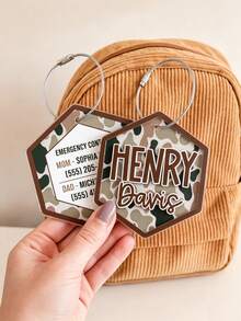 1pc Customized Heart Leather Keychain,CustomizedLeather Keychain,Customized Back-To-School Keychain,Customized Name Letter Design Keychain Heart - Multicolor - View 9