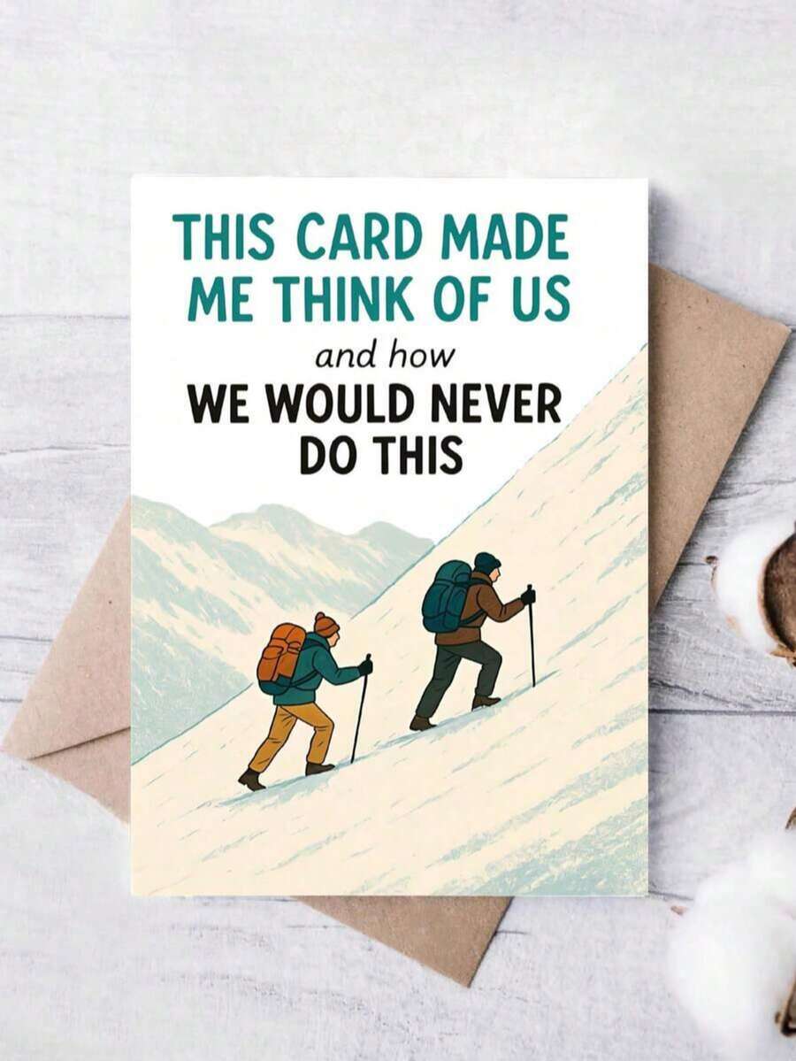1 Peça Cartão de Saudação Engraçado de Caminhada com Envelope, Cartão de Aventura ao Ar Livre Humorístico para Amigos, Casais, Família e Colegas de Trabalho, Cartão de Aniversário, Cartão de Aniversário de Casamento, Cartão de Amizade, Presente Atencioso para Mostrar que Você se Importa - A - Visão 1
