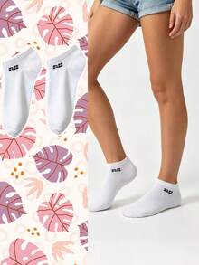 5/10/15 Paar Schulanfang einfarbige Sport-Socken mit Logo-Muster, Sommer, hohe Dichte, feuchtigkeitsableitend, bequem, vielseitig, niedrig geschnitten, kurze Socken für Schüler - Verschiedenfarbig - Übersicht 1