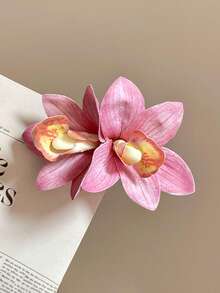 4 Pcs Orchid Flower Hair Clips Hawaiian Tropical Floral Hair Pins Summer Beach Vacation Barrettes Accessories For Women Girls - Multicolor - View 14