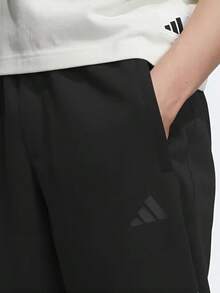 Adidas 新款針織透氣運動褲休閒直筒男子長褲 - 黑色 - 查看 8