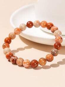 Natural Colorful Coral Jade Bracelet, Unique Pattern, Attracts Good Things And Wealth, Brings Joy, Unisex, Holiday Gift - Multicolor - View 7