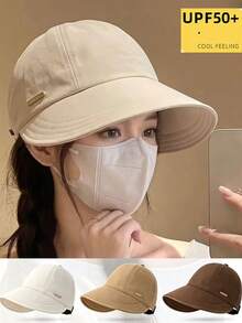 Women's UPF50+ Sun Protection Hat, Wide Brim, Slimming, Equestrian Style Bucket Hat, Suitable For Wearing Masks, Adjustable, Perfect For Summer Outdoor Travel - Multicolor - View 1