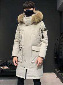Men's Fashion Casual Versatile Outdoor Parka Hooded Down Jacket, Parka Coat, Men - Black - View 8
