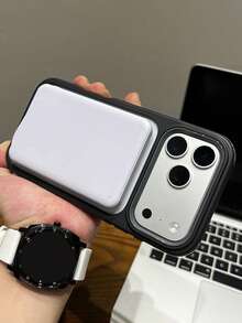 Luxury Shockproof Anti-Drop 3-In-1 Magnetic Transparent Acrylic Phone Case With Short Lanyard, Compatible With IPhone 17 Pro Max 17 Pro 17 16 Pro Max 16 Pro 16 15 Pro Max 15 Pro 15 14 Pro Max 14 Pro 14 13 Pro Max 13 Pro 13 12 Pro Max 12 Pro 12 11, Supports Wireless Charging, High-Quality Protective Case - Black - View 4