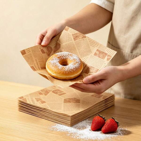 50/150/300pcs English Newspaper Style Greaseproof Silicone Paper, Small Size Oil-Resistant Paper Liners, Designed For Burgers, Bread, Fries, Sandwiches, BBQ, Suitable For Kitchen, Picnic, Camping, BBQ, Party Supplies, Baking Kitchen, Commercial Oil Paper Liners