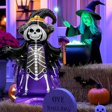 1/2 pièces Ballons en feuille d'aluminium de sorcière squelette debout pour Halloween, ballons de sorcière, convient pour la décoration d'Halloween, la maison hantée, les bonbons ou un sort, la décoration d'ambiance d'horreur, la décoration intérieure et extérieure - Multicolore - Voir 4