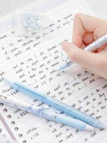 4pcs Soft Ribbon Gel Pen Set, Ballet Pen Style, 0.38mm/0.5mm Ballpoint Tip, Quick-Dry Black Ink, Smooth Writing, Back To School Gift - Multi Colors - View 4