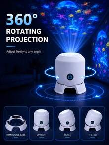Lampu LED Bentuk Kepingan Salju & Hewan Laut Bertenaga USB, Lampu Berputar Warna-warni untuk Dekorasi Kamar Tidur - cahaya polikromatik - View 10