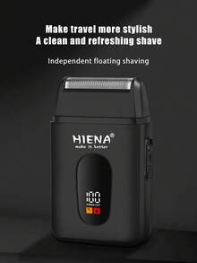HIENA Multi-Function Electric Shaver, Men's Electric Shaver, Reciprocating Shaver, Perfect For Trimming Hair And Facial Hair. Comes With Brush, High-Quality Gift Choice, Mini Model Convenient For Travel - Black - View 2