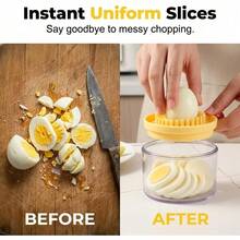 6-In-1 Multifunctional Boiled Egg Slicer Dicer Cutter, Multi Blade Egg Slicing Tool For Slice Dice Quarter Hard Boiled Eggs Strawberries Kiwis Mushrooms, Practical Time-Saving Kitchen Prep Gadget - Multicolor - View 8