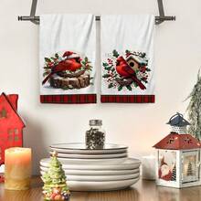 2/4/48pcs Christmas Series North American Cardinal Pattern Printed Kitchen Towels - Super Soft, Highly Absorbent Polyester Dish & Hand Towels, Perfect For Holiday Decor, Kitchen Decor, Party Decor. - Multicolor - View 14