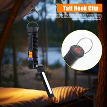 1PC Foldable Magnetic COB Work Light, USB Type-C Rechargeable Multi-Angle Rotation Handheld Inspection Lamp With Strong Base Magnet Mechanic Repair Torch For Auto Garage Engine Maintenance Emergency Lighting - Work Light - View 4