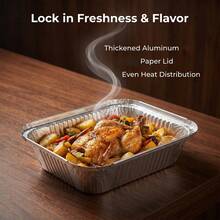 Shoze Household Commercial Aluminum Foil Baking Trays Stackable Disposable Rectangular Food Holders - View 5
