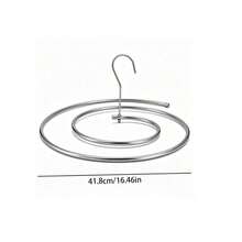 1pc Spiral Drying Rack, Snail-Shaped Bed Sheet & Quilt Drying Rack, 360° Rotatable Ventilation, Easy Setup Blanket Organizer, Portable Laundry Dryer Stand For Home Bedding Storage - Silver - View 5