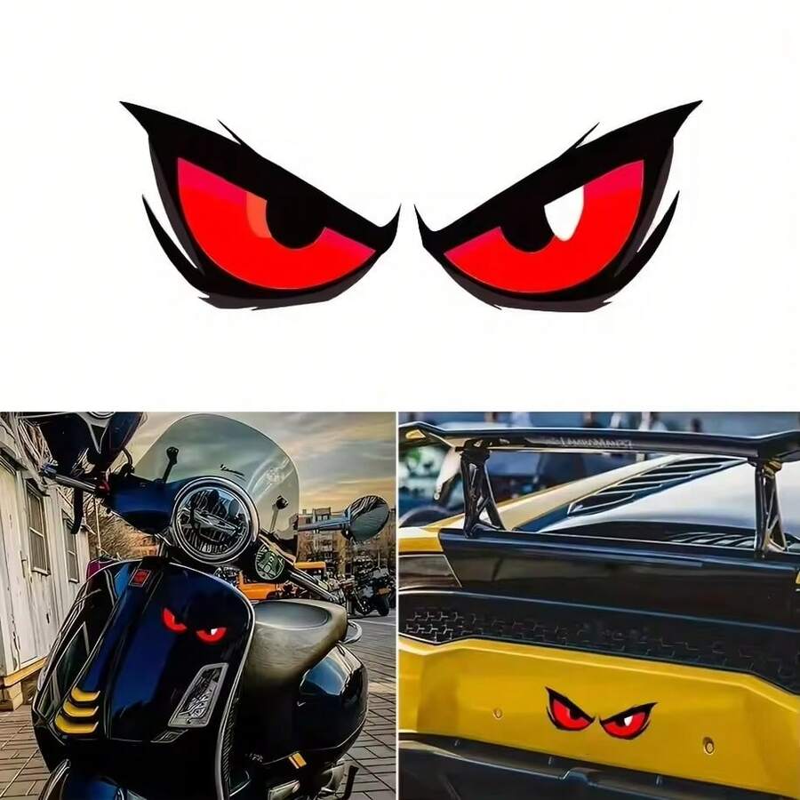 1對怪獸眼睛貼紙,適用於汽車、摩托車、窗戶、光滑牆面、瓶子、電腦,耐刮耐用 - 1pc - 查看 1