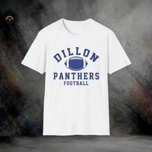 Dillon Panthers Football T-Shirt| Softstyle Tee - 白色 - 查看 8