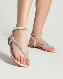 BERALLUTY Comfortable Women's Strappy Rhinestone Sandals New Arrival - 白色 - 查看 2