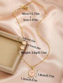 Bộ 2 dây chuyền mặt thánh giá hình oval phong cách retro cho trẻ em, trang sức Công giáo cầu nguyện cá nhân, đeo hàng ngày cho Ngày Thăng Thiên - Nhiều màu - Xem 7