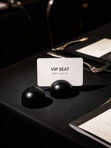 1pc/2pcs/5pcs Black Dome Business Card Holder, Minimalist Hemisphere Name Card Display Stand, Luxury Desktop Card Organizer For Office Desk, Conference, Meeting, Multipurpose Table Card Holder For Business Cards, Table Numbers & Thank You Notes - Black Semi-circle Business Card Holder - View 1