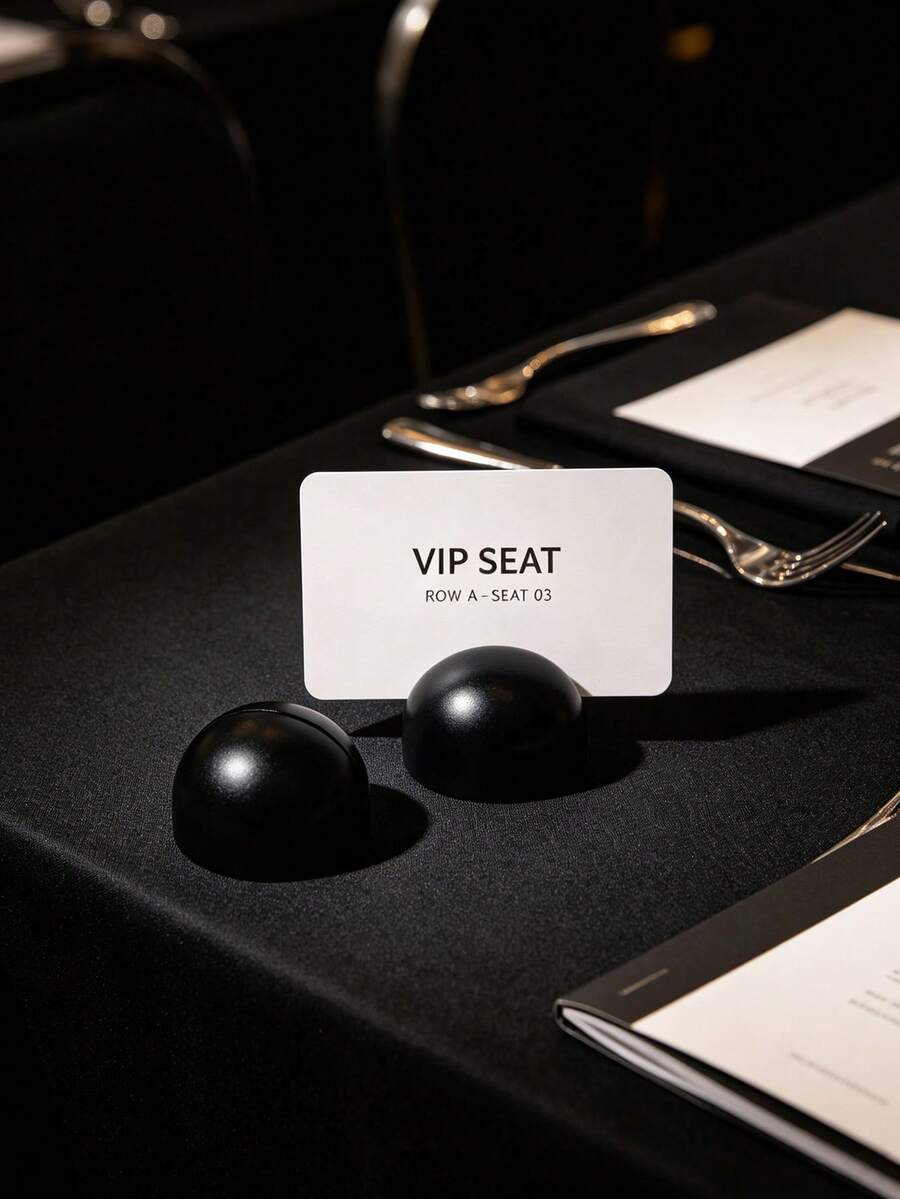 1pc/2pcs/5pcs Black Dome Business Card Holder, Minimalist Hemisphere Name Card Display Stand, Luxury Desktop Card Organizer For Office Desk, Conference, Meeting, Multipurpose Table Card Holder For Business Cards, Table Numbers & Thank You Notes - Black Semi-circle Business Card Holder - View 1